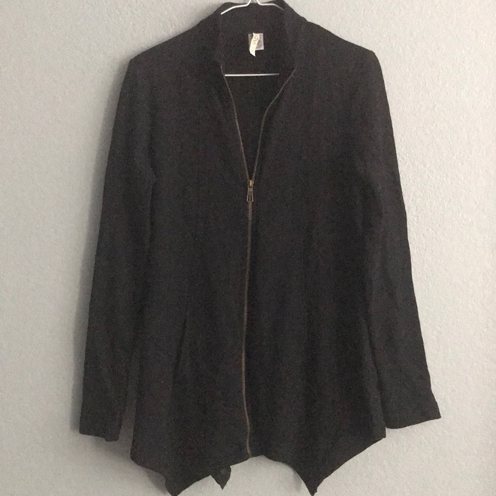 XCVI M Black Zipper Cardigan With Pockets